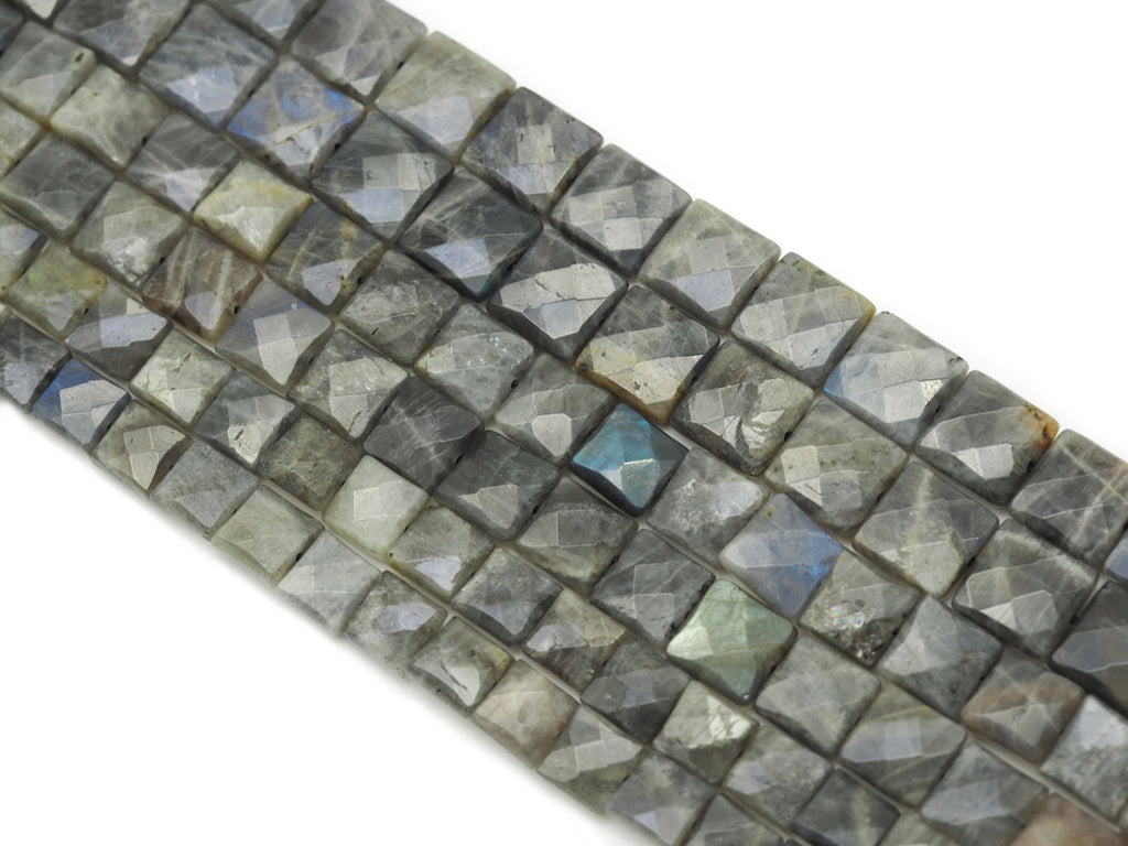 Natural Quality Faceted Square Labradorite Beads, Sku#HY8