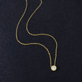 Dainty Bezel CZ Chain Necklace, Sku#Y735