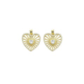 CZ Triangle Center Heart Charm, Sku#LK934
