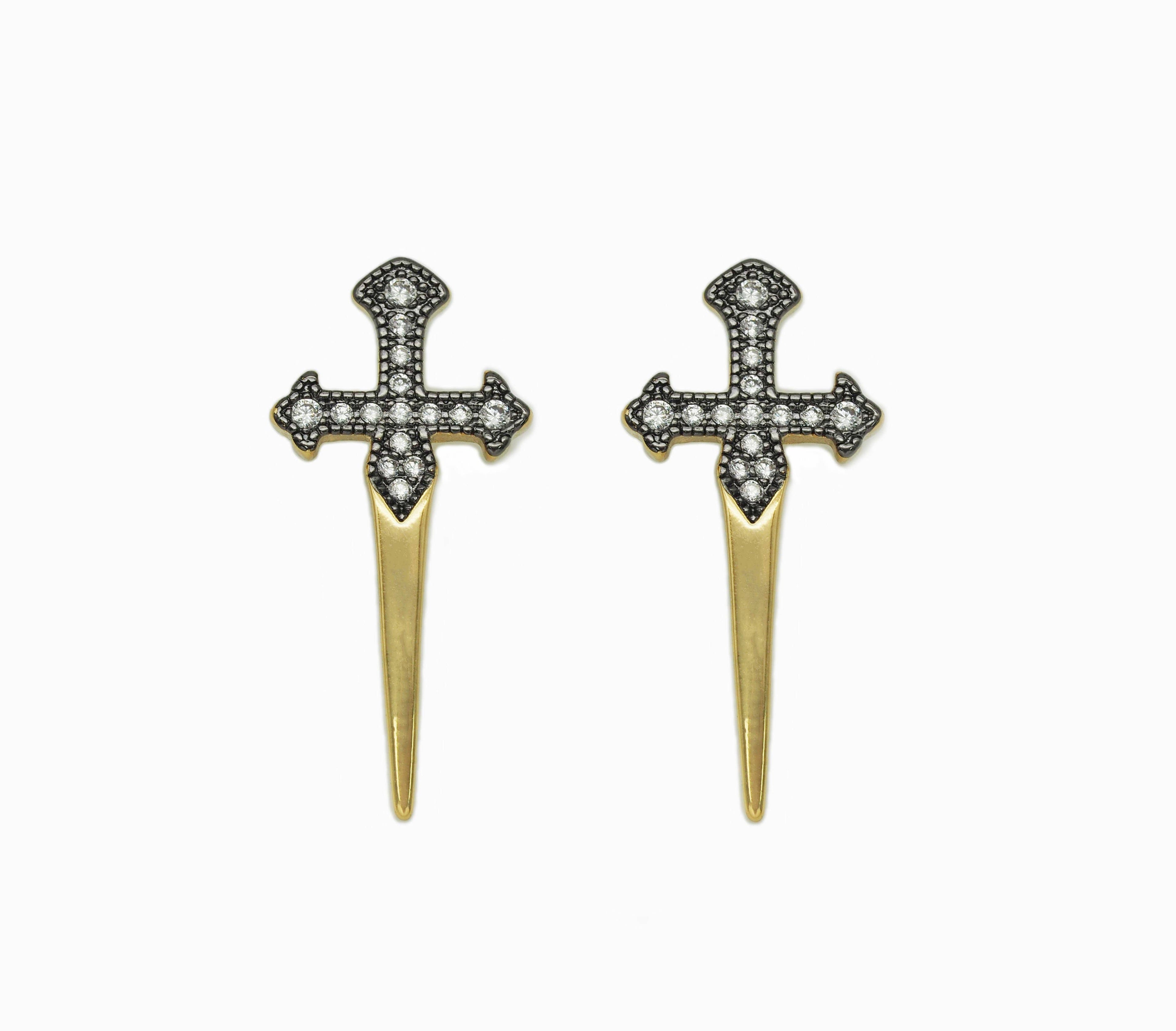 CZ Cross Sword Charm, Sku#Z1443