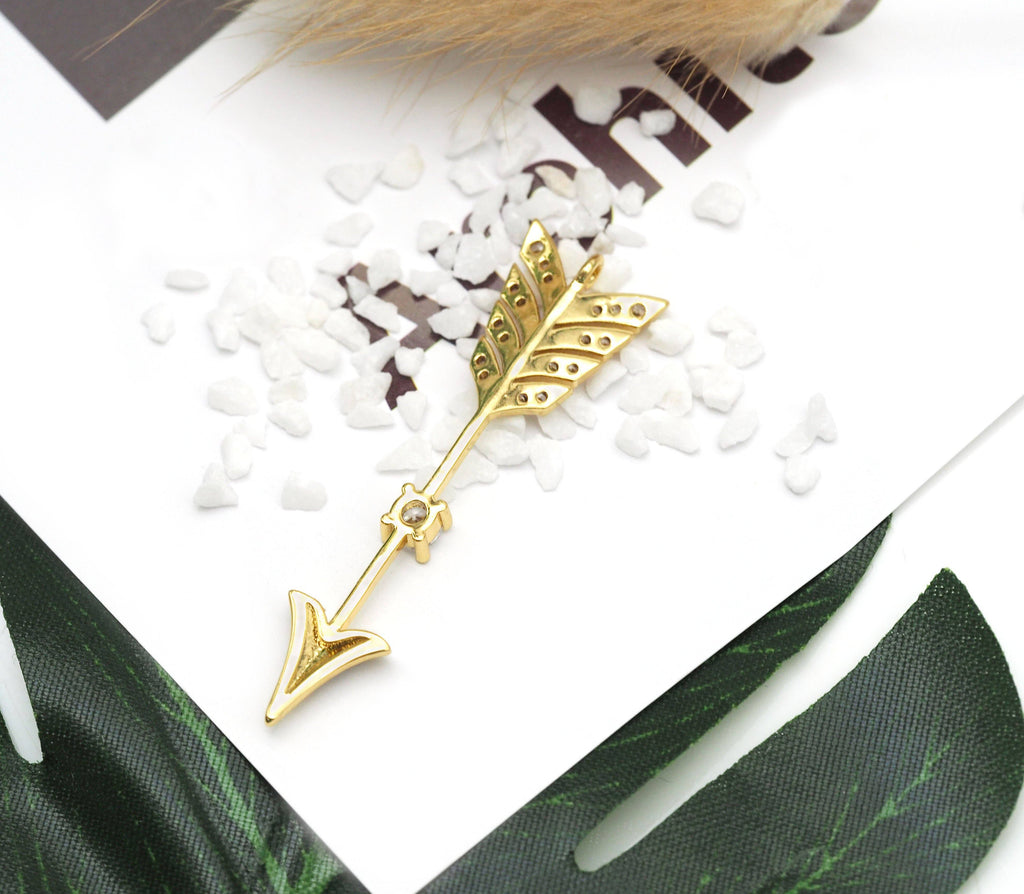 CZ Arrow Shape Charm, Sku#Y661