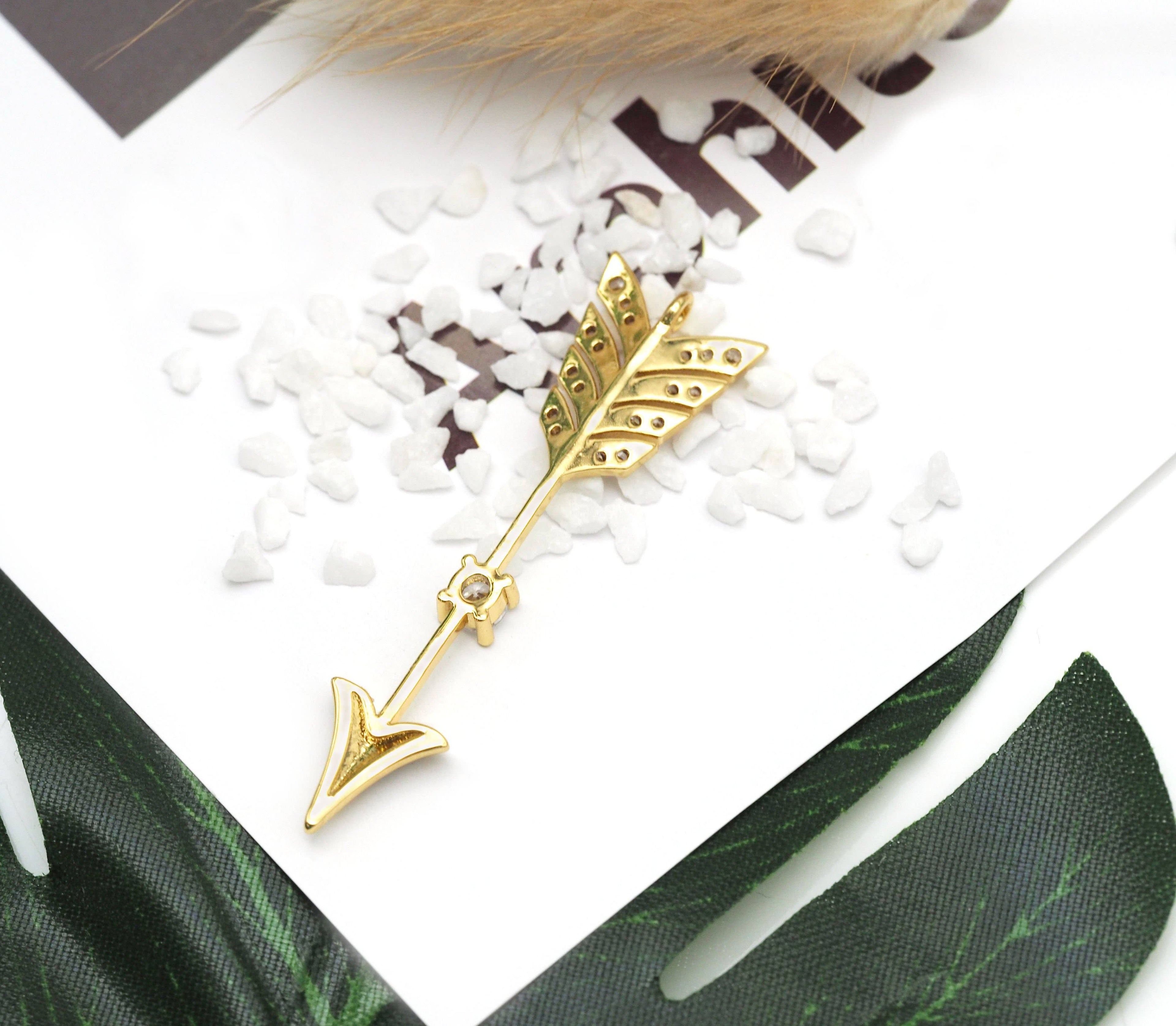 CZ Arrow Shape Charm, Sku#Y661