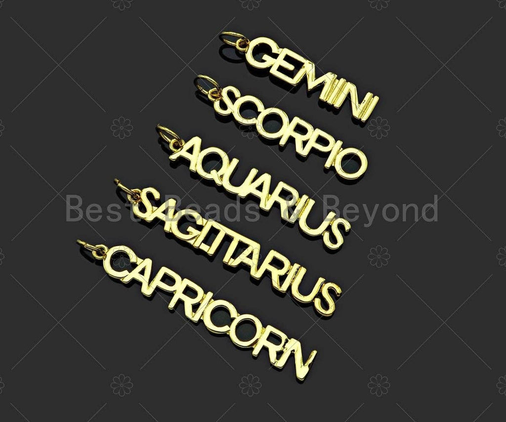 Constellation Word Shape Pendant/Charm, 18K Gold Filled Charm, Necklace Bracelet Charm Pendant,7x45mm,Sku#Z1367