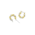 Gold Silver Dual color Twisted Hoop Earrings, Sku#LX481