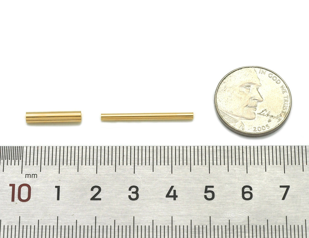 18k Gold Tube Spacer Beads, Sku#ZX123