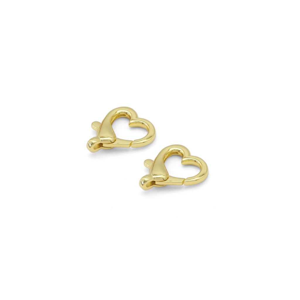 Plain Gold Heart Lobster Claw Clasp , Sku#Y841