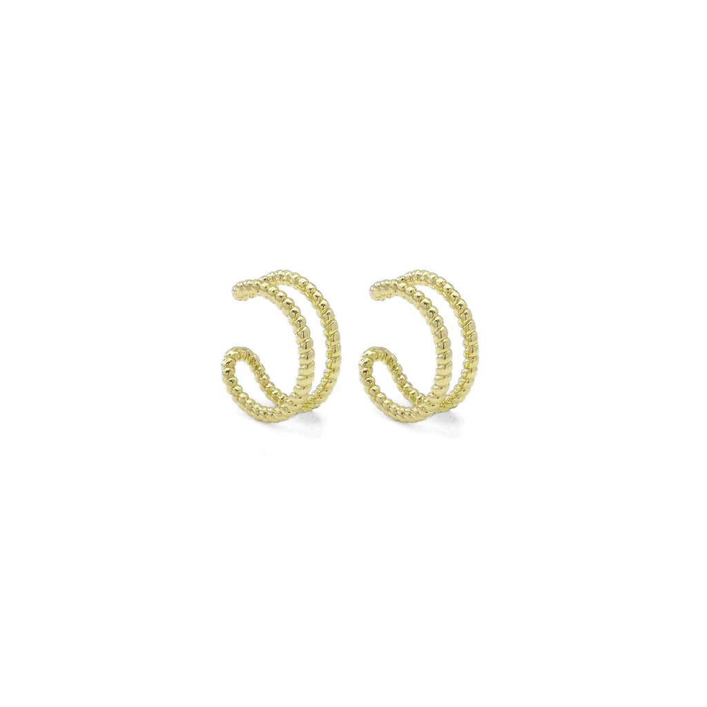 Gold Double Line Twisted Ear Cuff, Sku#LX314
