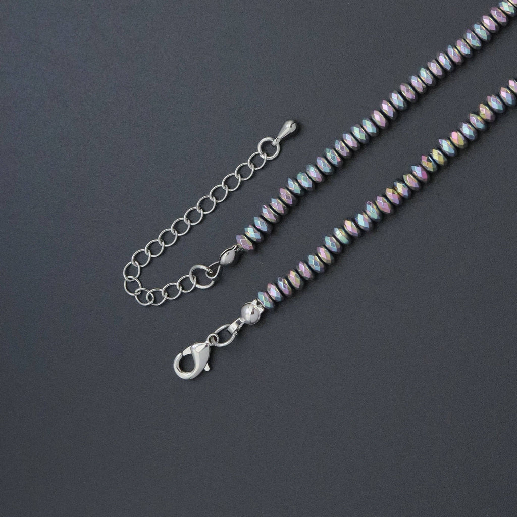 Silver Rainbow Hematite Necklace, sku#EF611