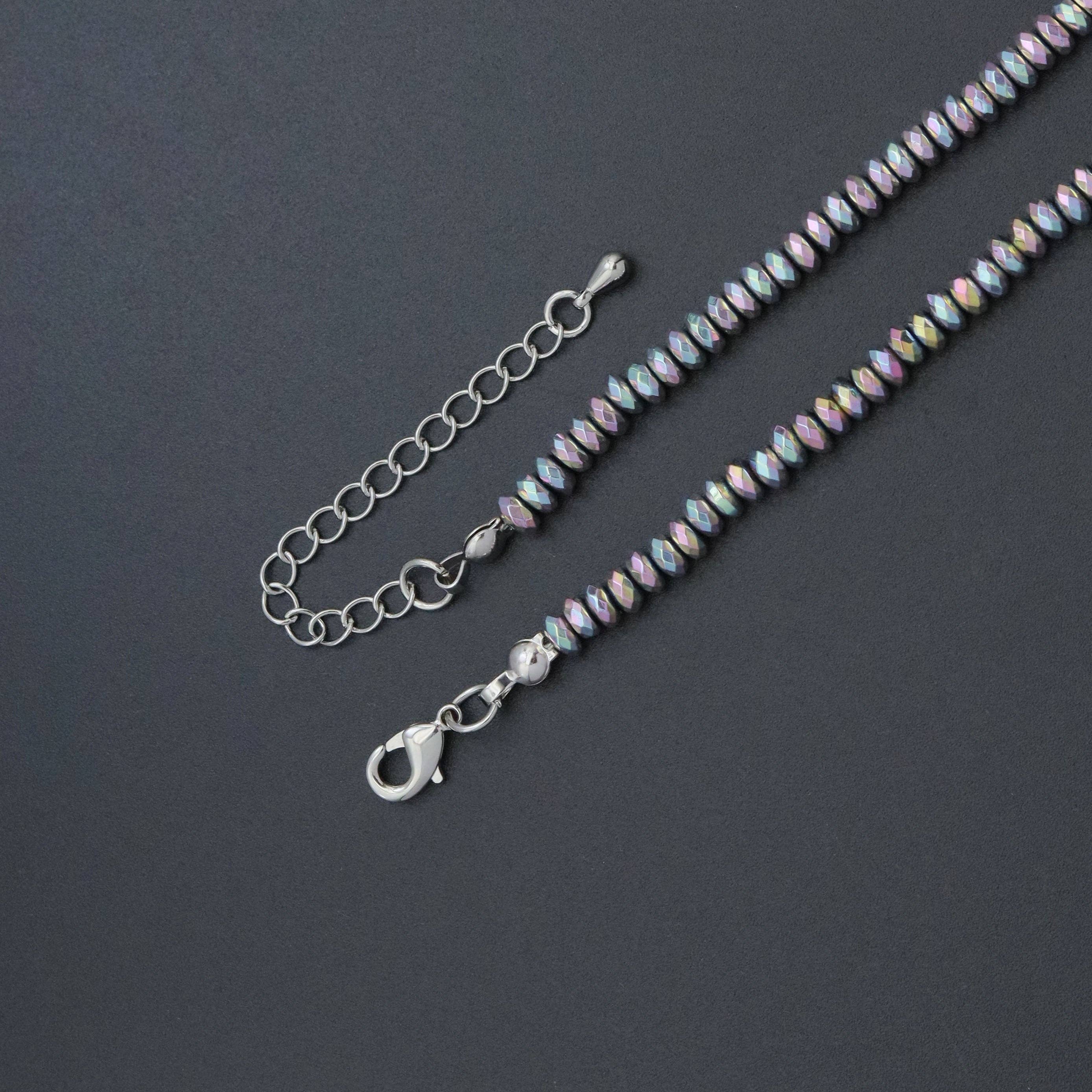 Silver Rainbow Hematite Necklace, sku#EF611