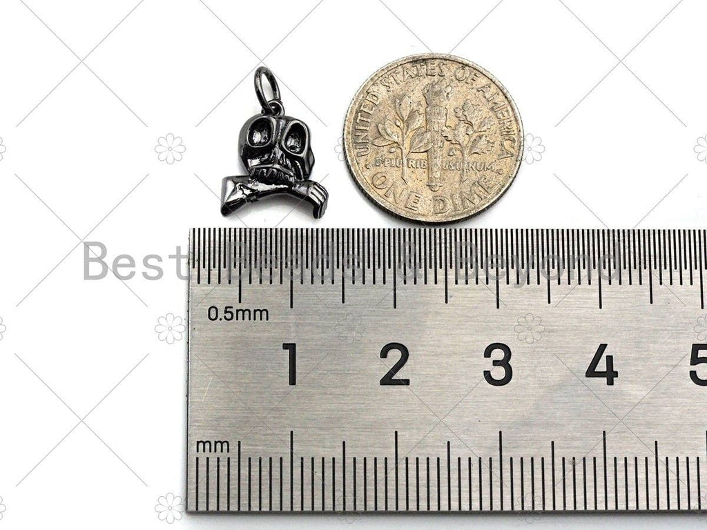CZ Micro Pave Zombie Pendant/Charm, Hallowen Skull Charm, Hallowen Zombie Charm, Cubic Zirconia Pave Charm, mm, sku#Y294