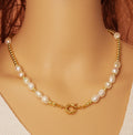 Gold  Hematite Ball Pearl Necklace, SKU#EF244