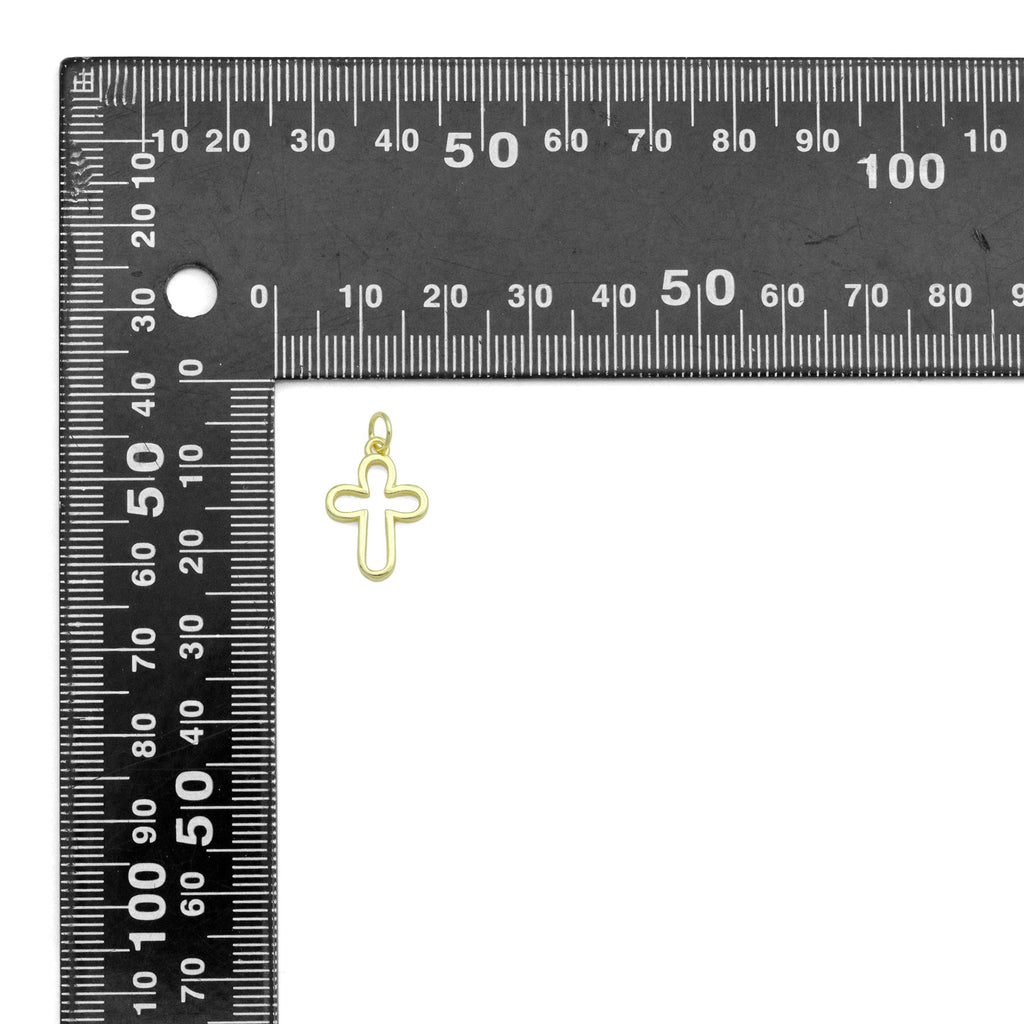 Gold /Bright Silver Frame Cross Charm Pendant,Sku#LD725