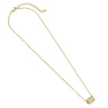 CZ Gold Tube Pendant Necklace, Sku#EF481