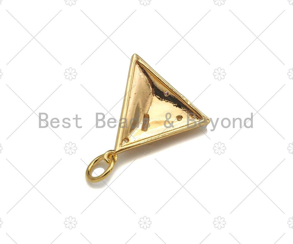 Baguette CZ Micro Pave Pyramid Shape Pendant/Charm, 14K Gold Filled Charm, Necklace Bracelet Charm Pendant,16x16mm,Sku#ZX30