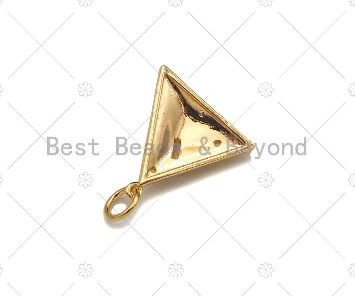 Baguette CZ Micro Pave Pyramid Shape Pendant/Charm, 14K Gold Filled Charm, Necklace Bracelet Charm Pendant,16x16mm,Sku#ZX30