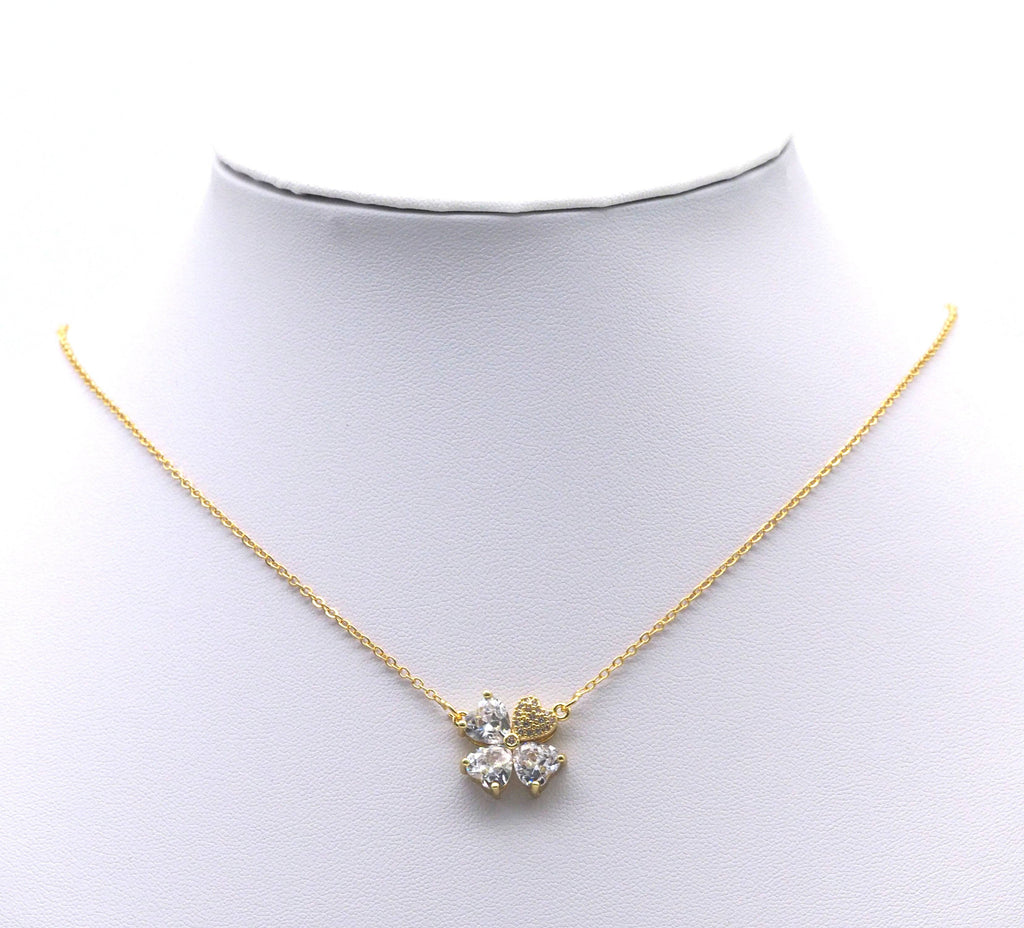 Crystal Heart Clover Charm Connector, Sku#L701