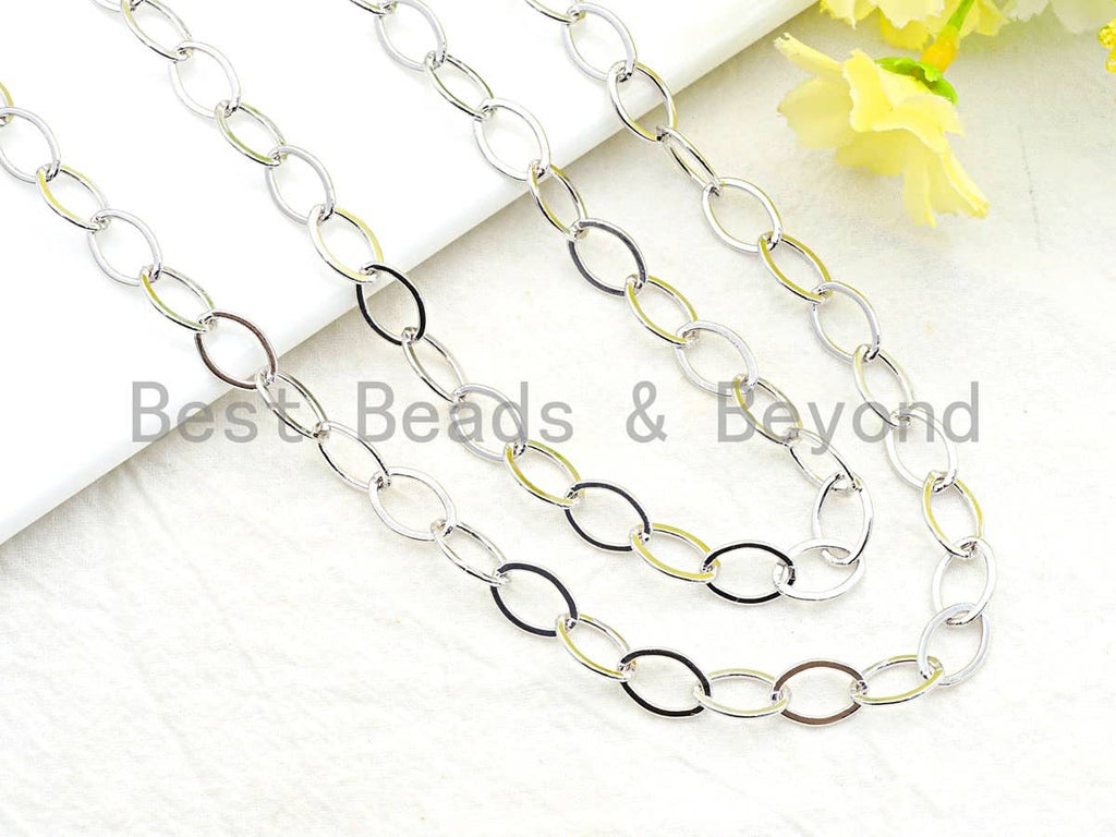 8x12mm Flat Oval Chain, Long Oval Chain, Gold/Silver/Gunmetal/Rose gold Finish, wholesale Chain for Jewelry Making, sku#E504