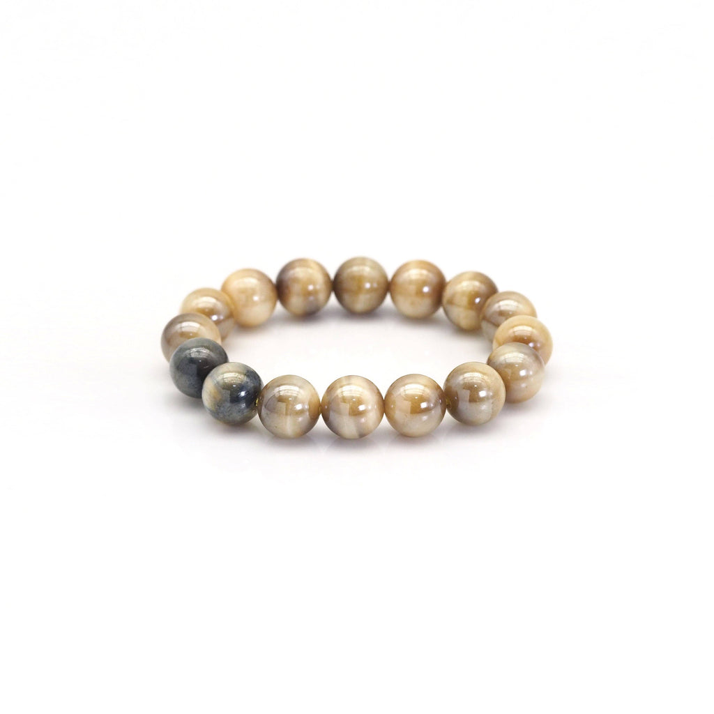 Mystic Golden Tiger Round Stretchy Bracelet, Sku#EF433