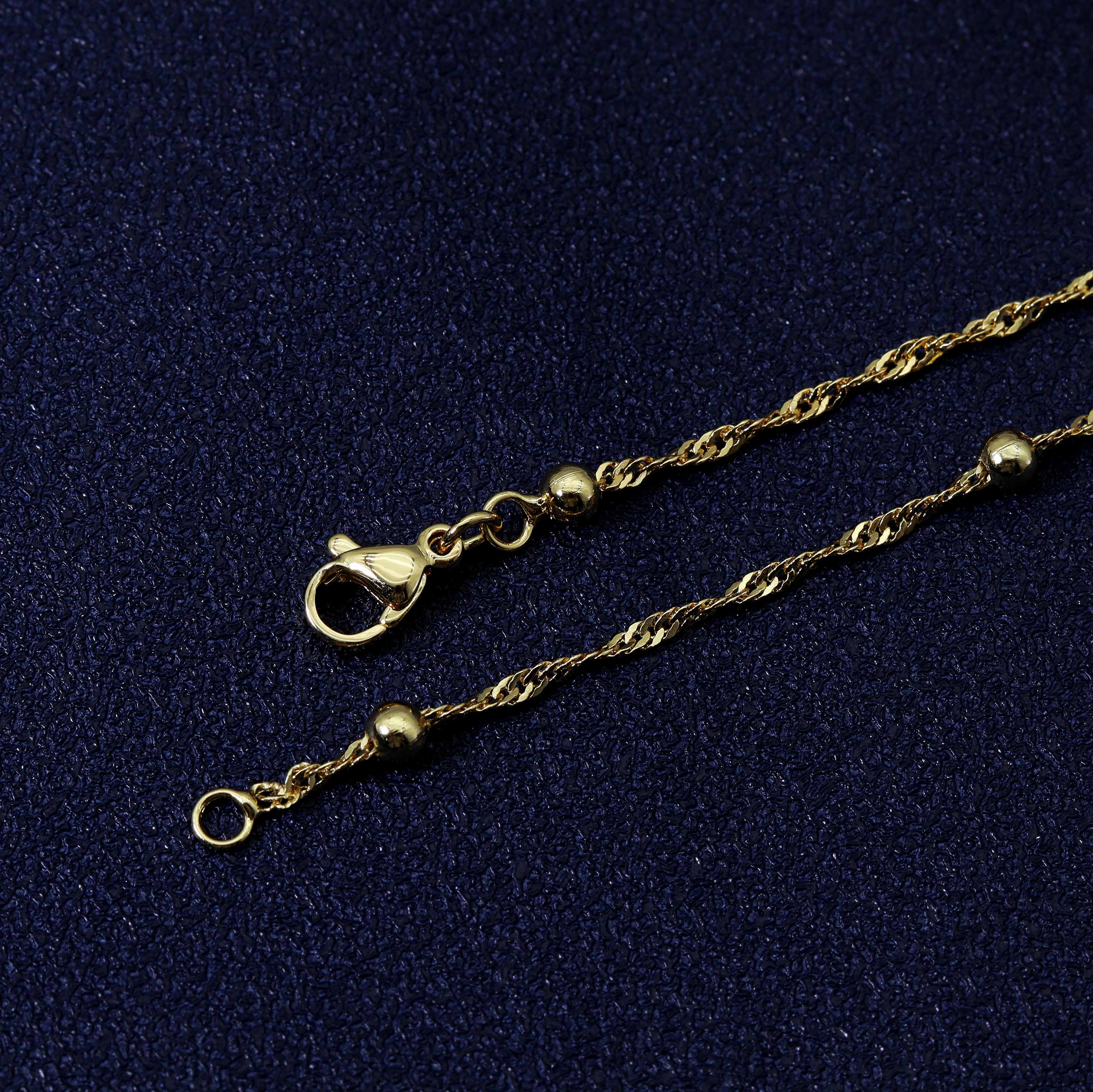 18" Gold Dainty Twisted Satellite Chain Necklace, sku#JL131
