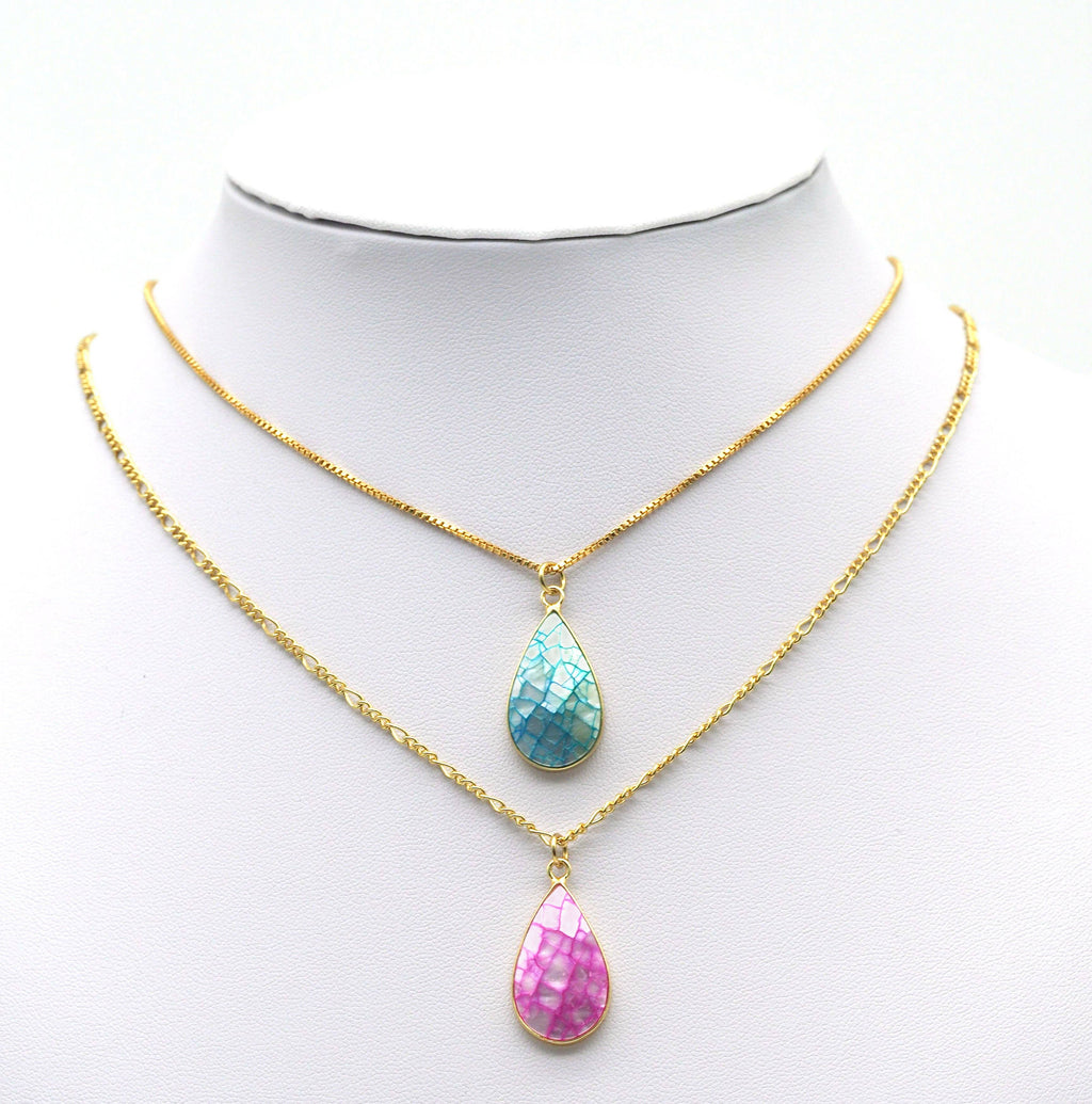 Gold Mother of Pearl Teardrop Charm, Sku#LX46