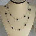 Double Layer Freshwater Pearl Dainty Silver Chain Necklace, sku#PBW2