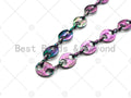 High Quality Rainbow Hand Made Oval Anchor / Mariner Chain,Wholesale bulk Chain, 7x9mm, sku#M338
