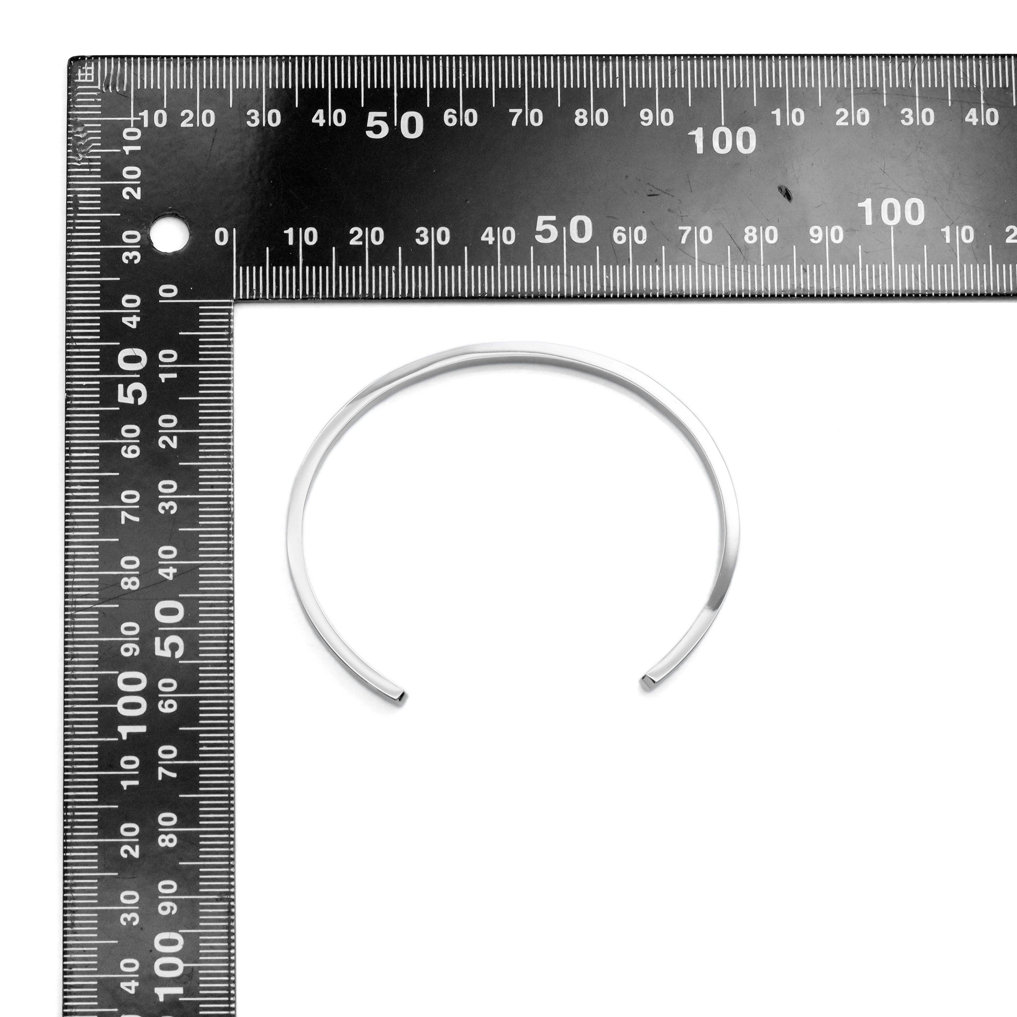 Silver Mother of Pearl thin Bangle Adjustable Bracelet, Sku#LX616