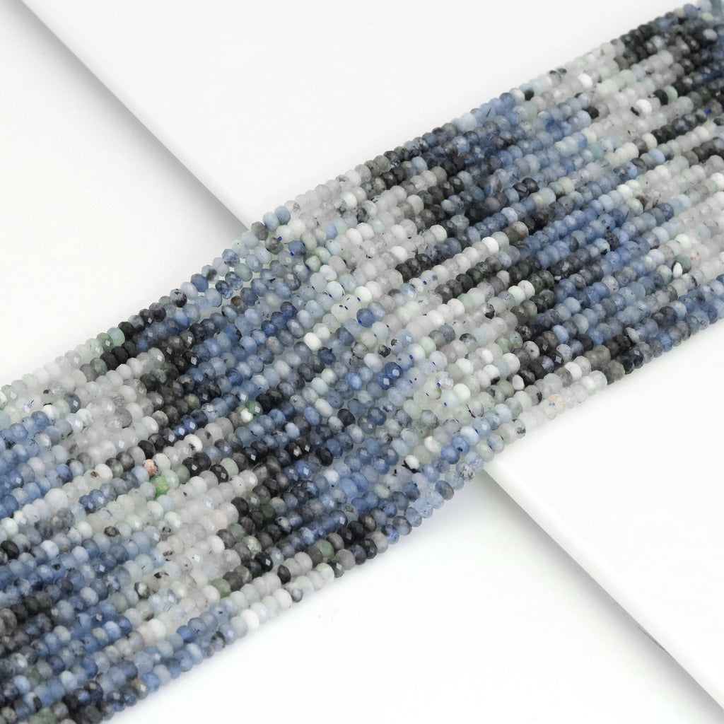 3x4mm Genuine Aquamarine Rondelle Faceted Beads, Sku#U1941