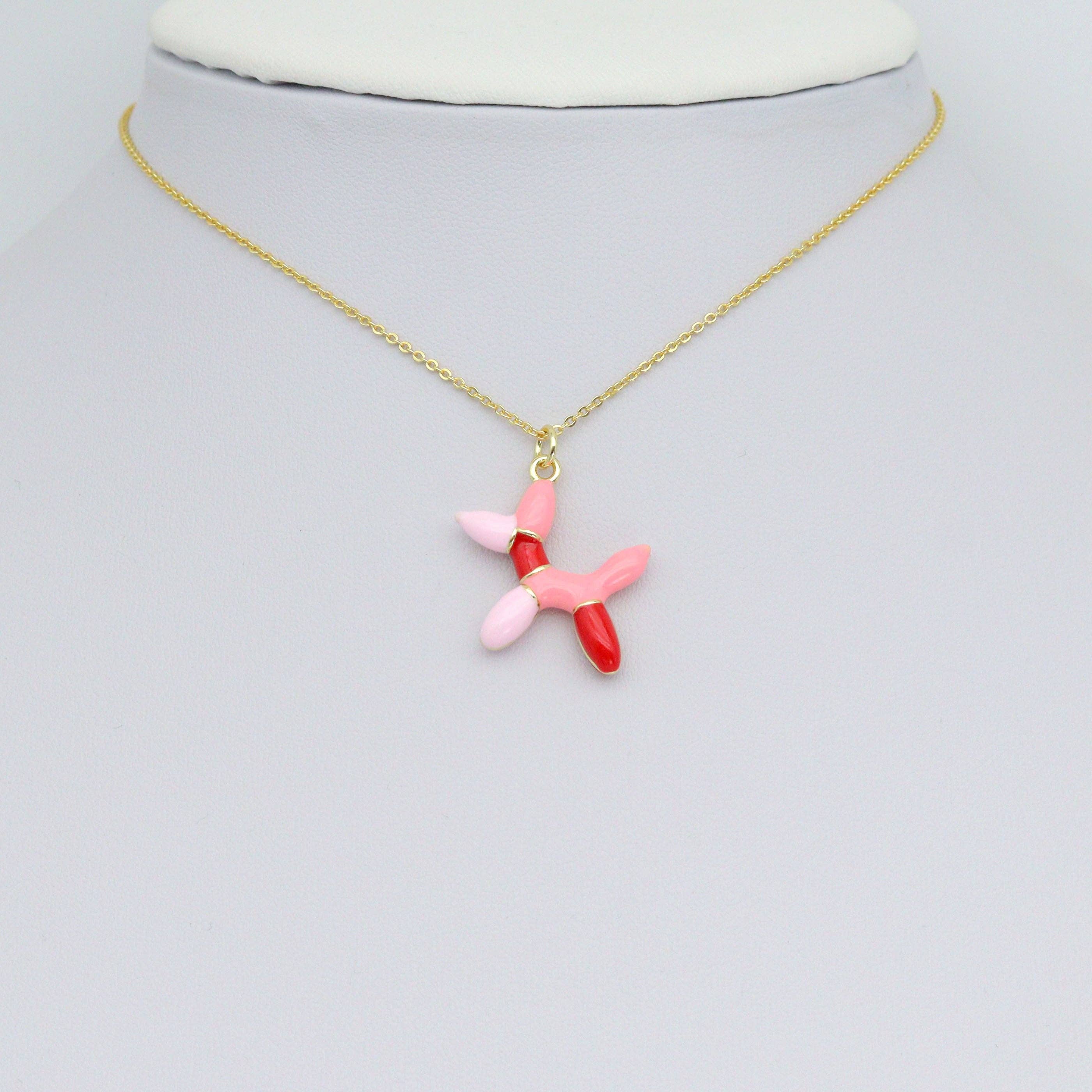 Colorful Enamel Ballon Dog Charm Pendant, Sku#LK1092