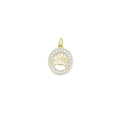 Dual color CZ Oval Shape OM Charm Pendant, Sku#LX659