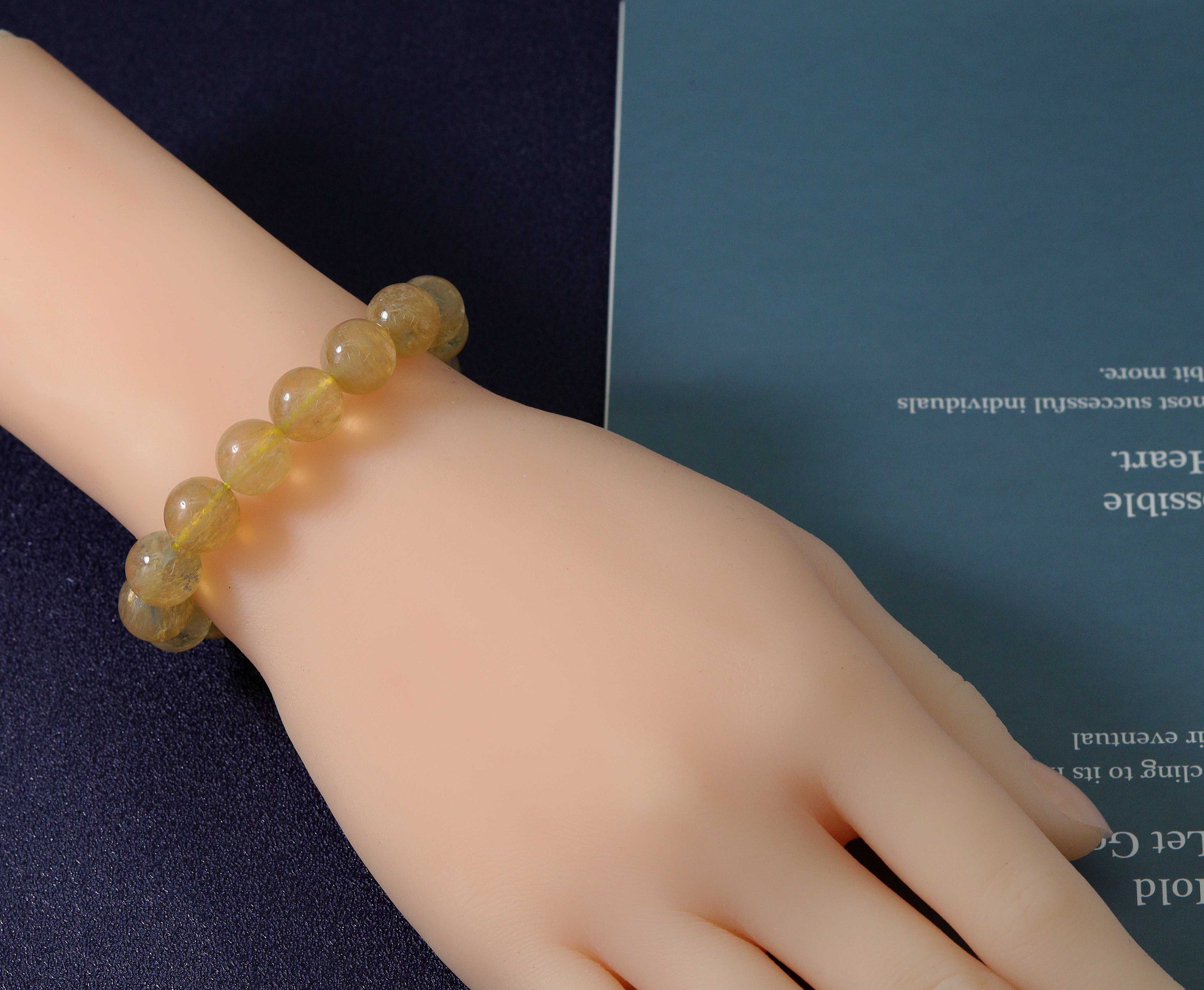 Yellow Quartz Stretchy Bracelet, Sku#EF108