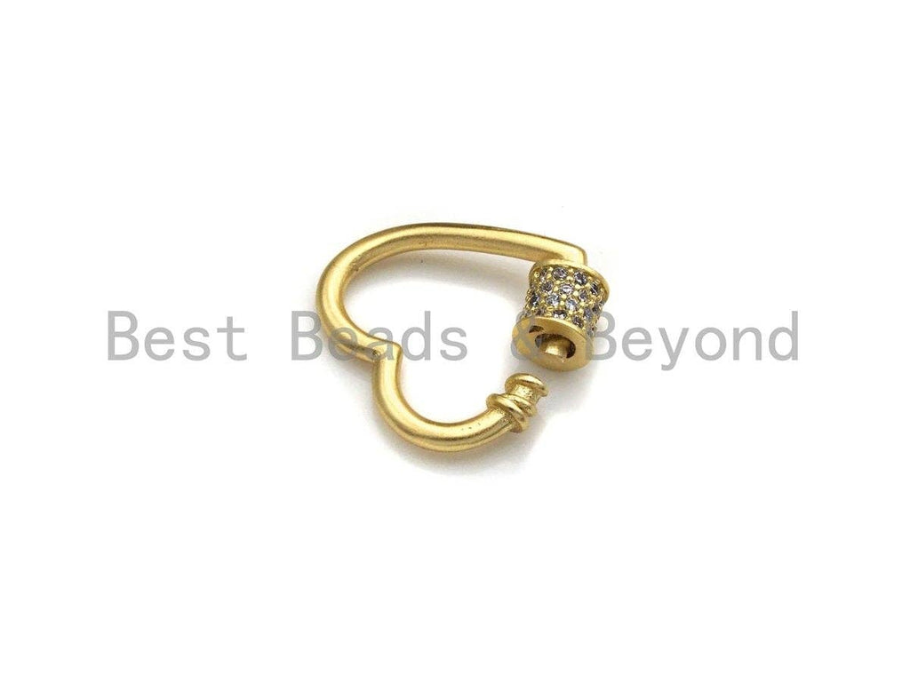Clear CZ Micro pave Heart Shape Clasp, CZ Pave Heart Clasp,