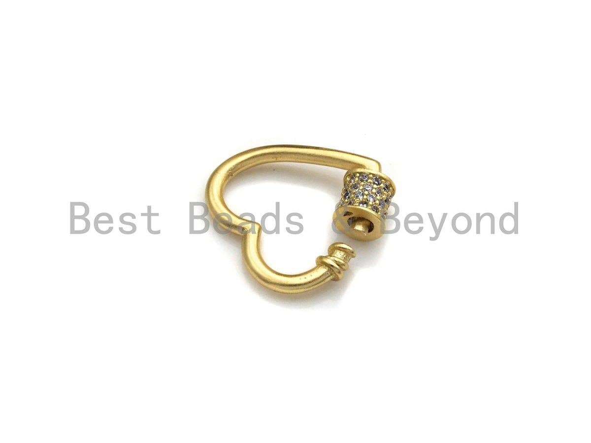 Clear CZ Micro pave Heart Shape Clasp, CZ Pave Heart Clasp,