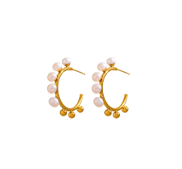 Pearl Hoop Earrings, LX196