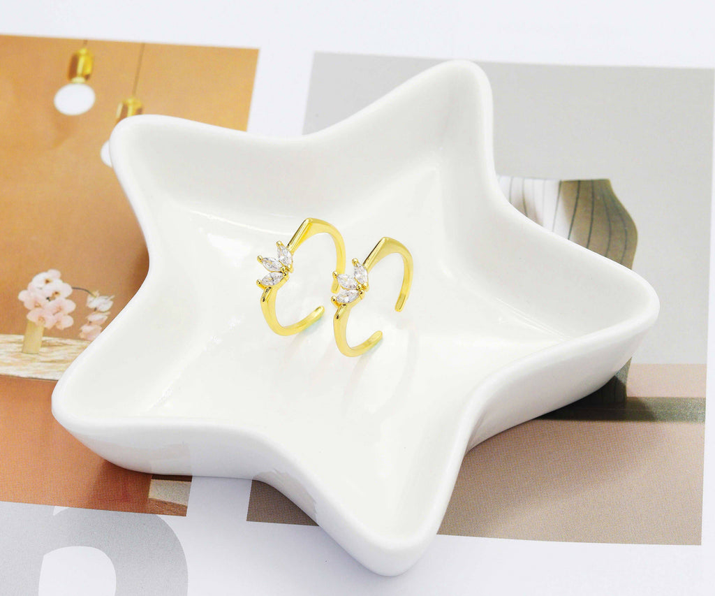 CZ Flower Adjustable Ring, Sku#O102