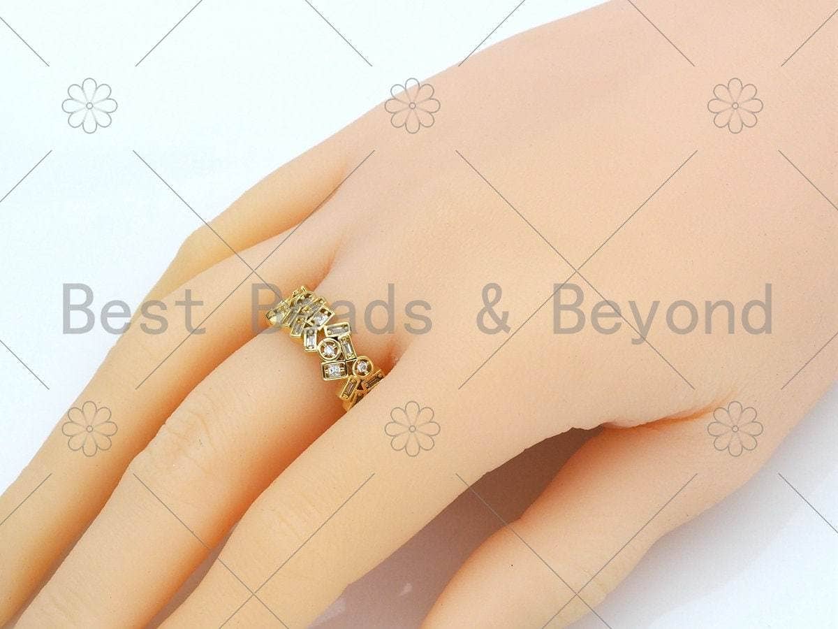 Baguette CZ Adjustable Ring, Sku#X209