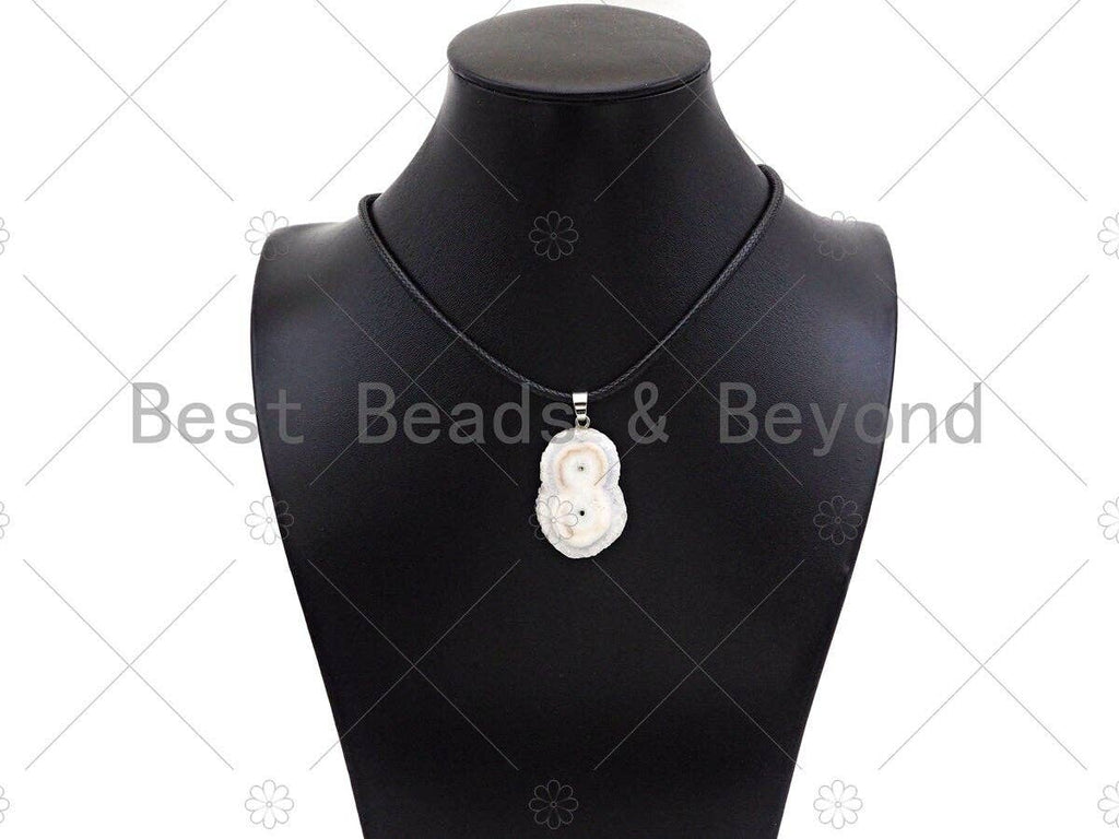 High Quality Natural Druzy Agate Irregular Shape Pendant, White Necklace Agate Pendant, 40mm,28-36mm,Sku#YK16