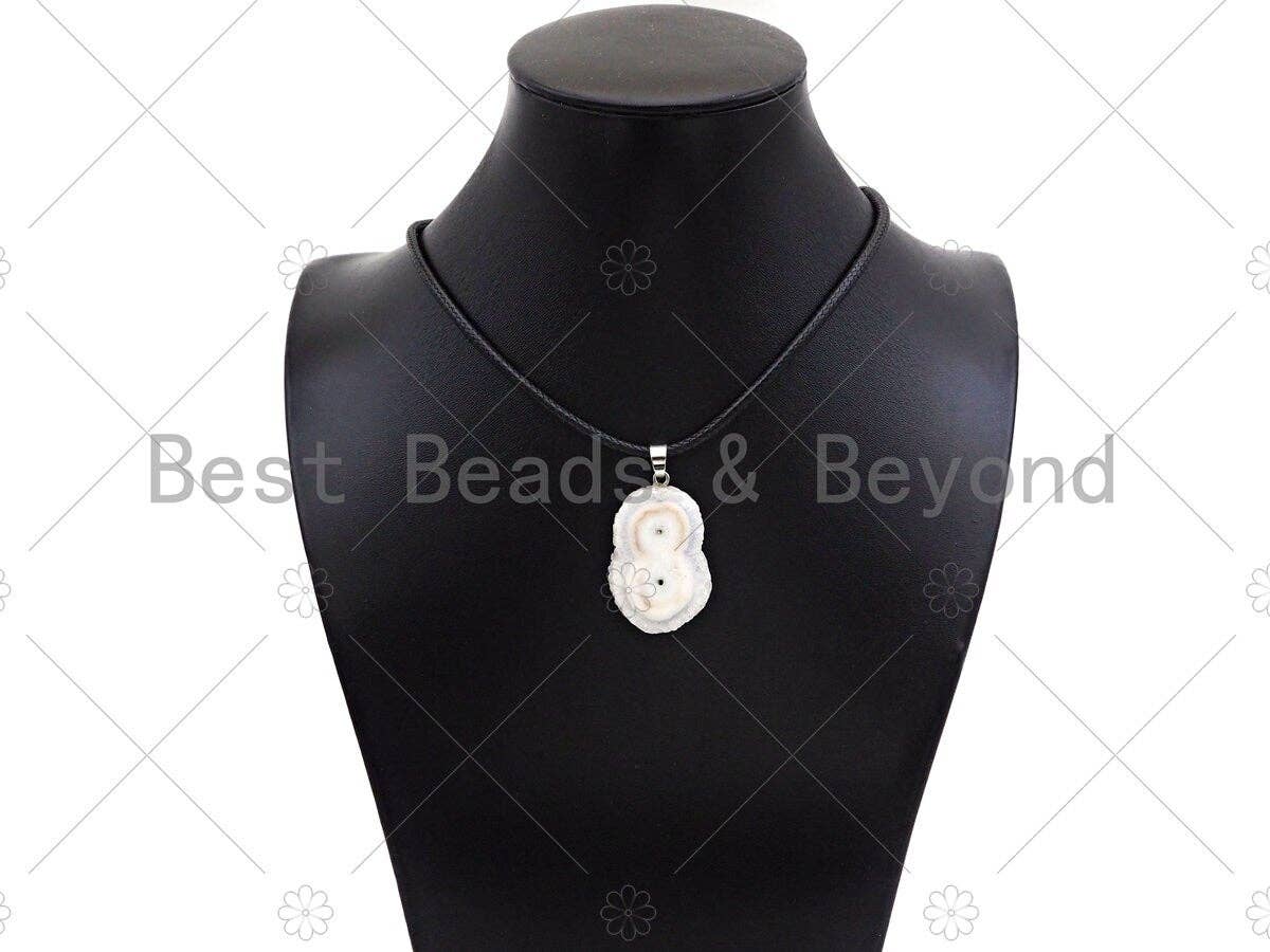 High Quality Natural Druzy Agate Irregular Shape Pendant, White Necklace Agate Pendant, 40mm,28-36mm,Sku#YK16