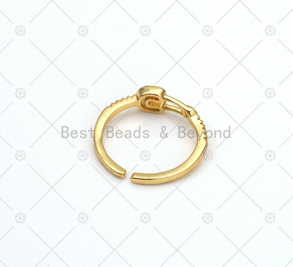Colorful Enamel Safety Pin Shape Adjustable Ring