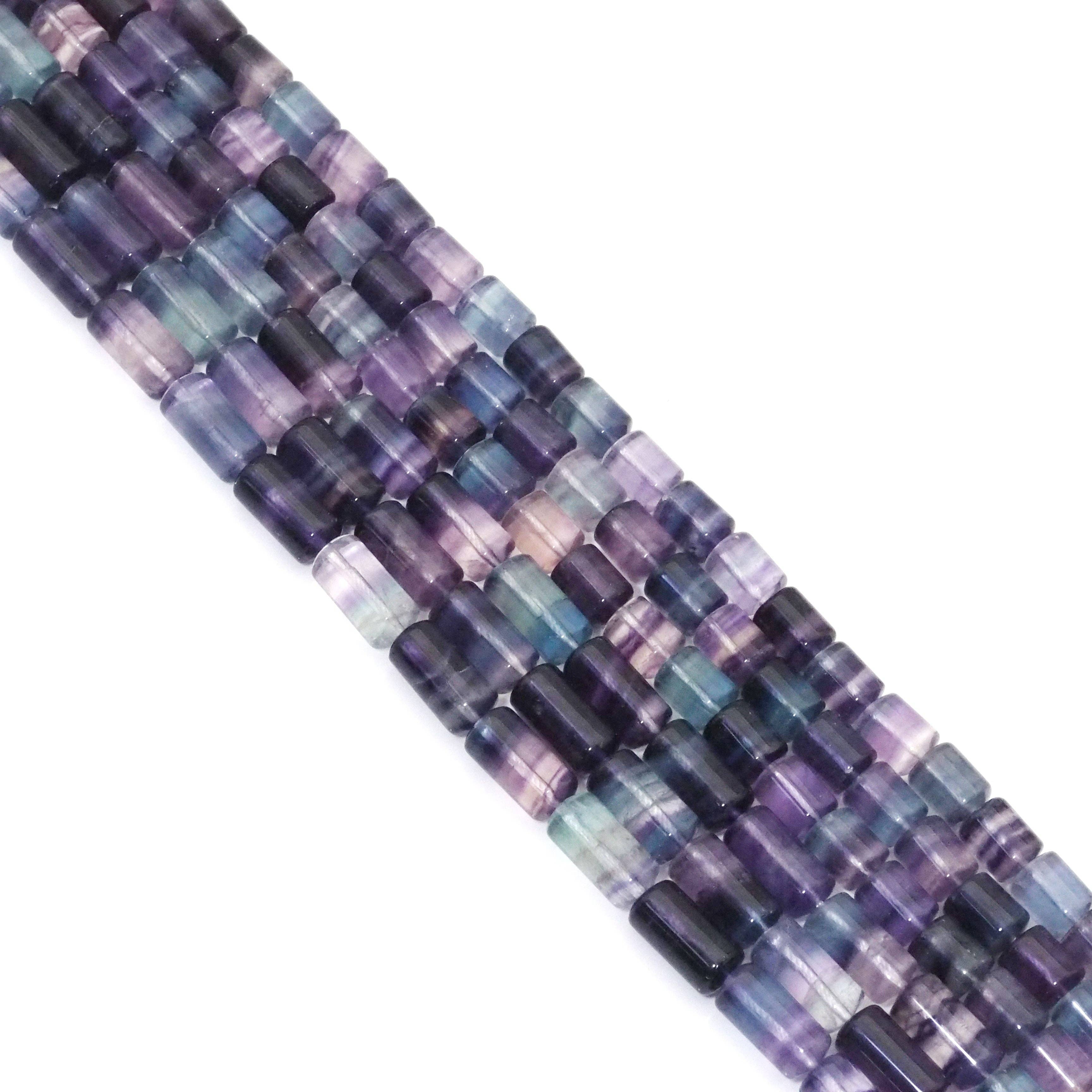 Genuine Fluorite Smooth Tube Beads, 8x10mm/8x15mm, Sku#U1564