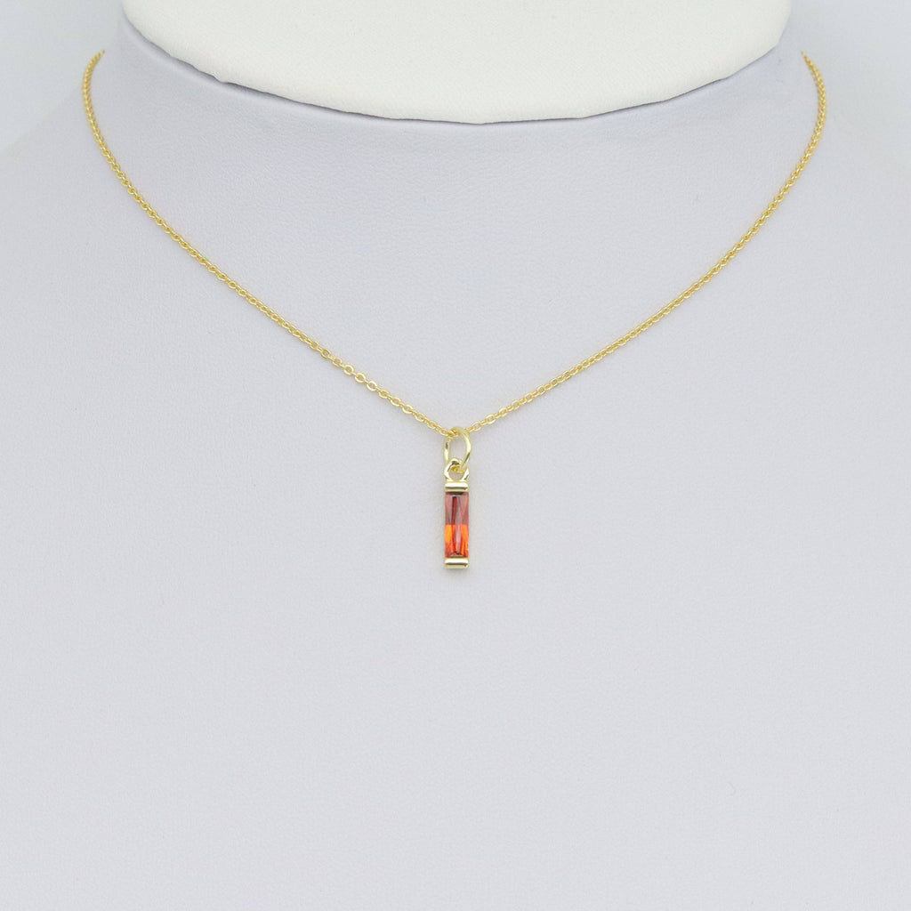 Crystal Gold Rectangle Bar Shape Charm Pendant, Sku#LX704