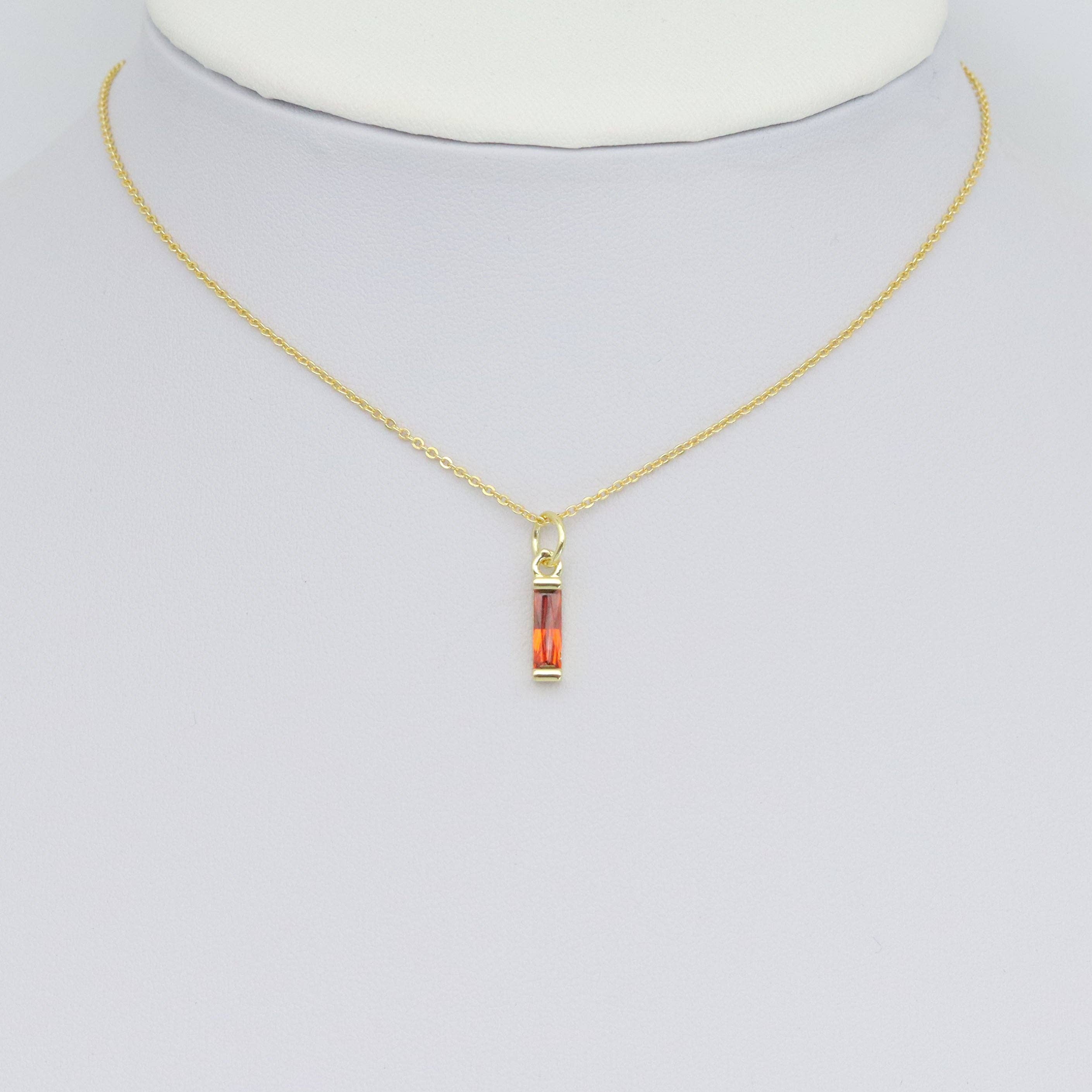 Crystal Gold Rectangle Bar Shape Charm Pendant, Sku#LX704