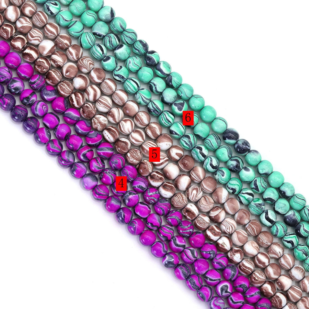 Colorful Hematite Round Smooth Beads, Sku#S165