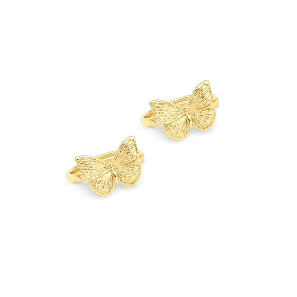 Gold CZ Butterfly Adjustable Ring, Sku#LX223