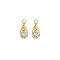 Swirled Teardrop Cage Pendant with Diamond inside, Sku#LX298