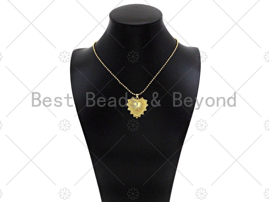 18K Real Gold Plated Heart Pendant/Charm, SKU#LK295