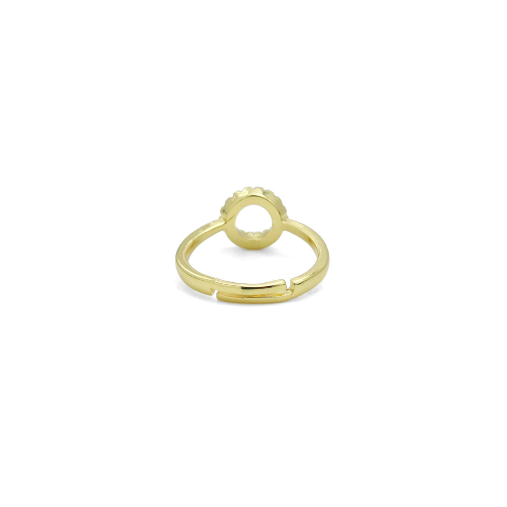 Dainty CZ Circle Ring Statement Adjustable Ring, Sku#LD584