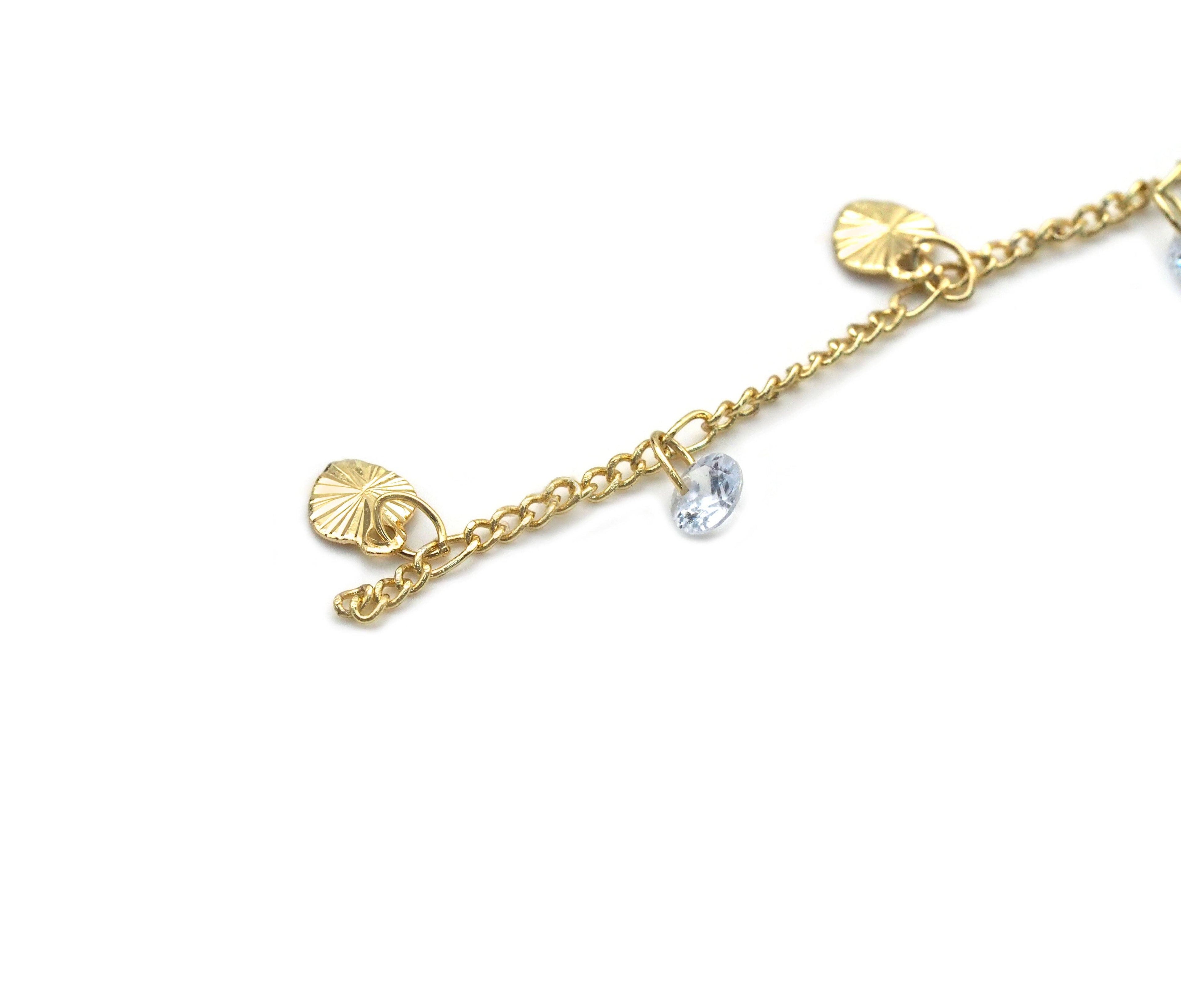 Dainty Heart CZ Drop Chain By Yard/Choker Necklace, sku#LS27