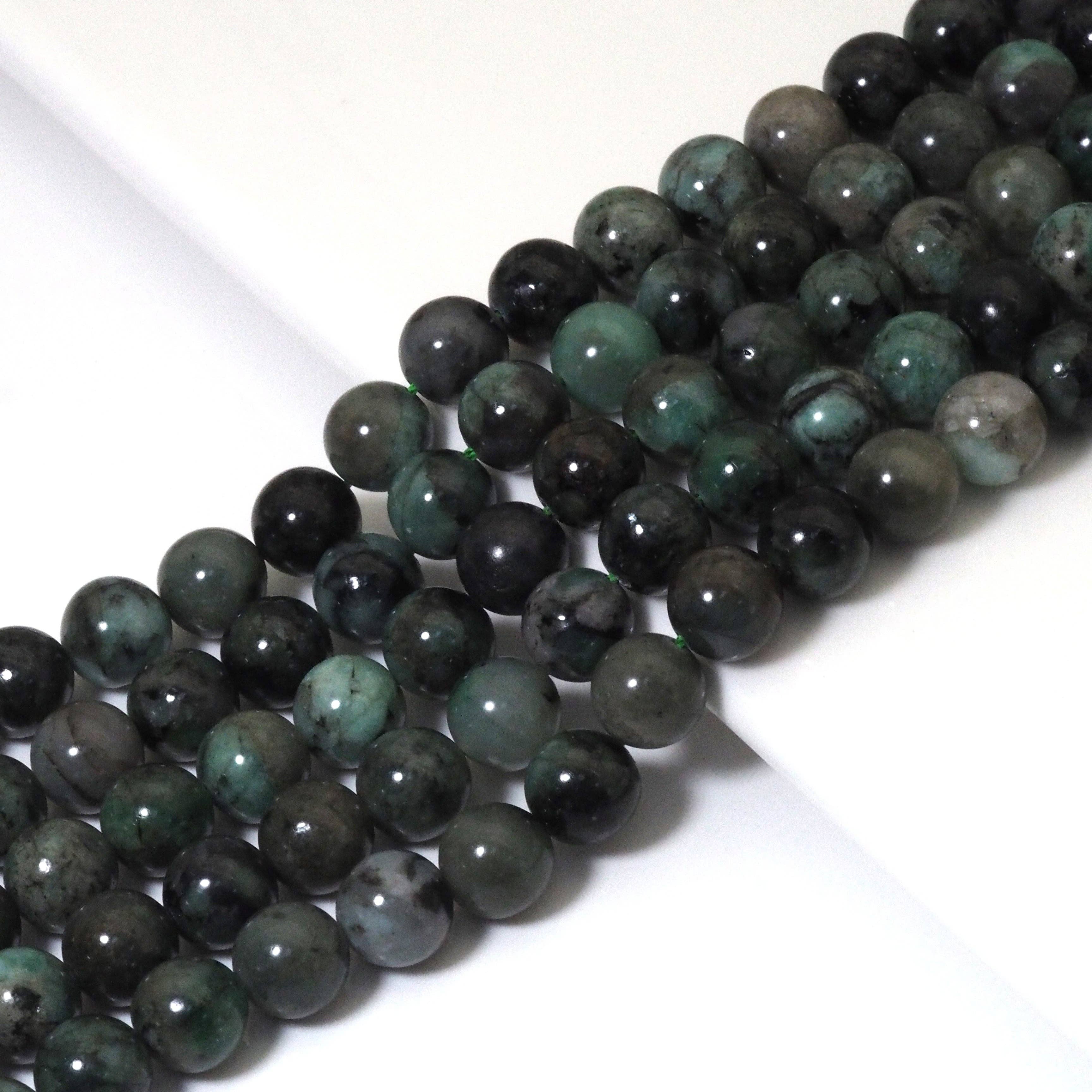 Genuine Emerald Round Smooth Beads, 6mm/8mm/10mm, Sku#U1498