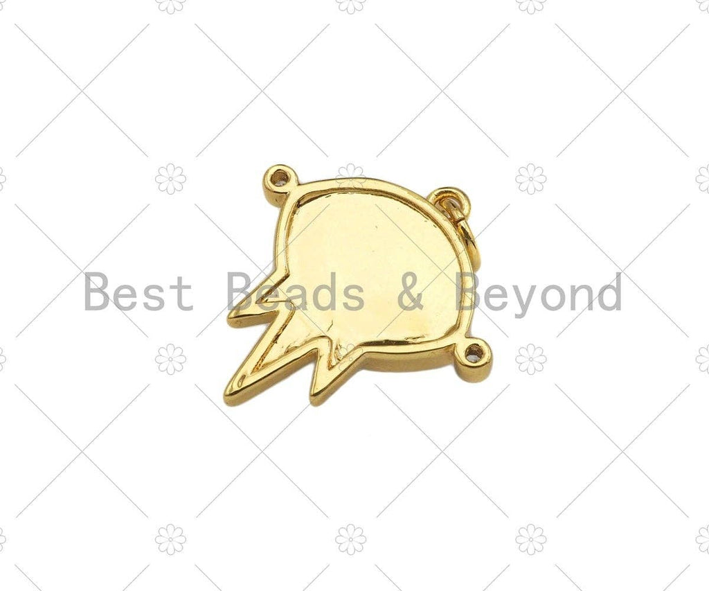 Black/White Enamel Evil Eye Shape Pendant, Gold Enamel Findings, 20x21mm,Sku#Y417